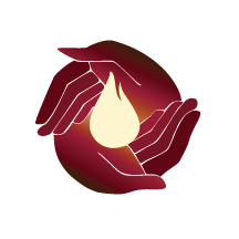 Hands surrounding flame